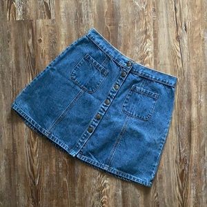 BDG Blue Jean Denim Button Front 100% Cotton Skirt